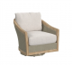 Cambria Teak & Wicker Swivel Club Chair