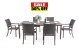 Scottsdale Wicker 7-Piece Dining Set  Walnut