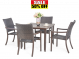 Scottsdale Wicker 5-PC Dining Set  Walnut