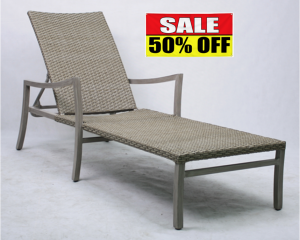 Scottsdale Wicker Chaise Lounge Driftwood 