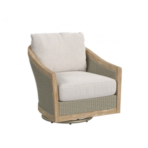 Cambria Teak & Wicker Swivel Club Chair