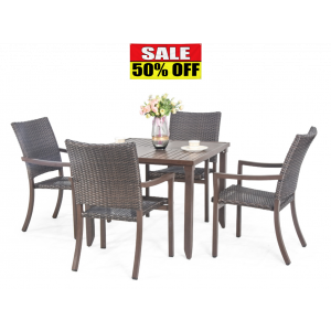 Scottsdale Wicker 5-PC Dining Set  Walnut