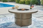 48 round canyon ranch firepit with fire 1 outdoor furniture