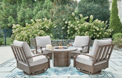 canyon ranch 5 pc firepit chat set envionmental outdoor furniture