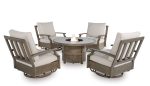 canyon ranch 5 pc firepit chat set with fire outdoor furniture