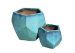 geometric planter s2 turquoise outdoor furniture