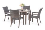 scottsdale walnut 5 pc dining set outdoor furniture