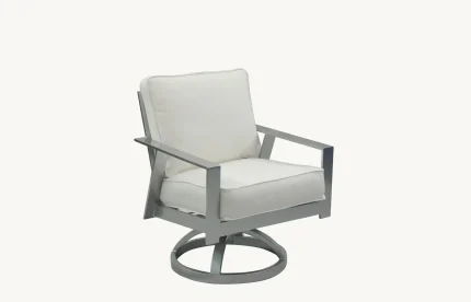 Castelle Trento cushion swivel rocker in Matte Black with Idol Cloud cushion