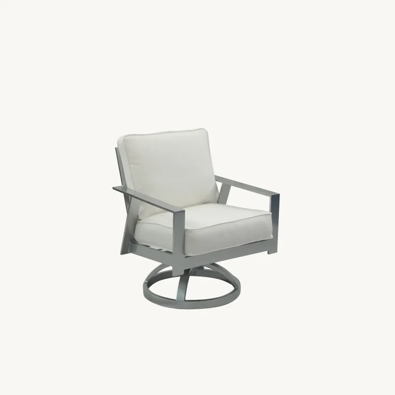 Castelle Trento cushion swivel rocker in Matte Black with Idol Cloud cushion