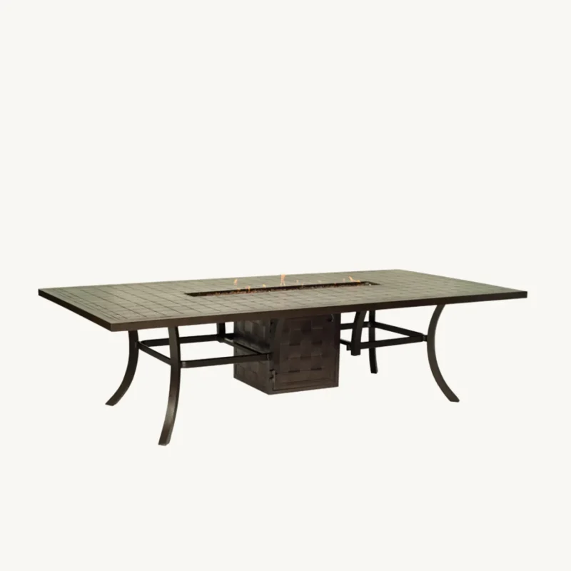 Classical 54" X 108" Rectangular Dining Table With Firepit - All American Outdoor Living