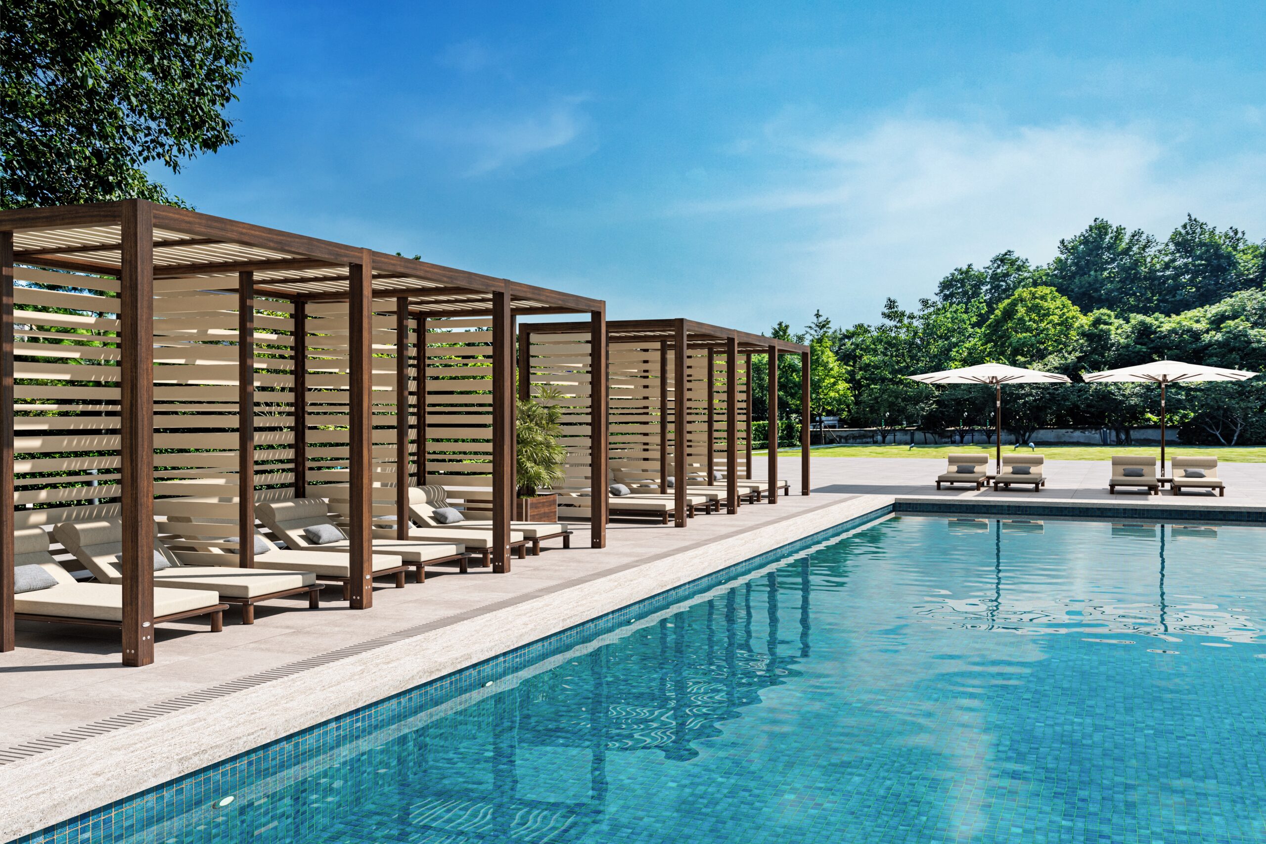 Ocean Master Max Solanox Pergola Open Louvers Web Residential In situ outdoor furniture