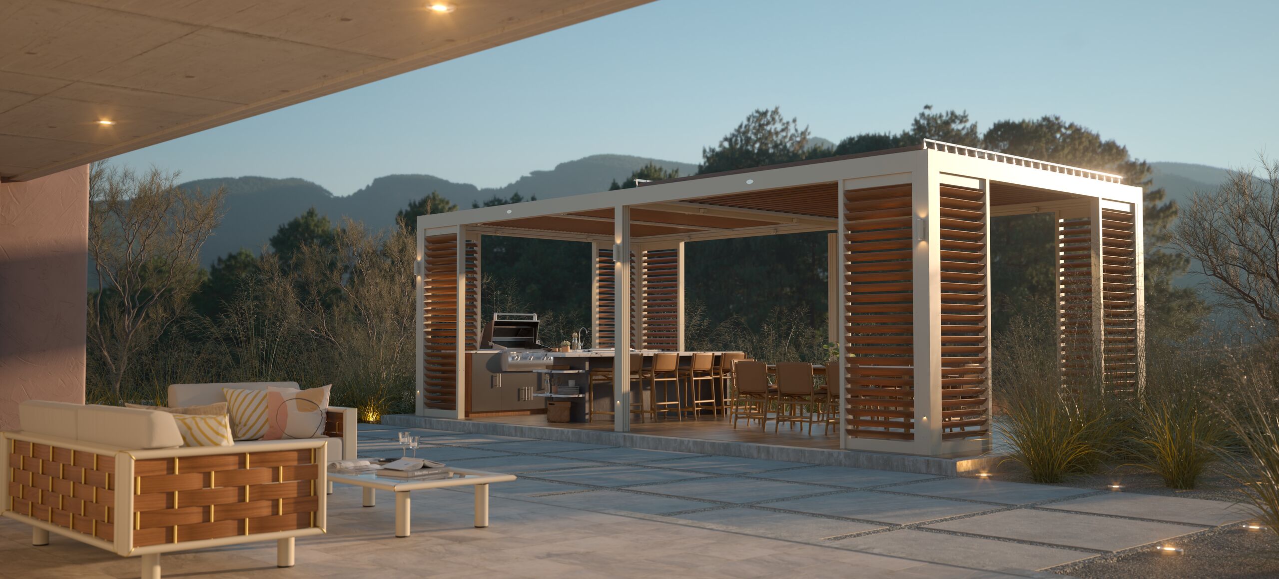 web wide MAX SOLANOX with Luma furniture In situ 004D outdoor furniture