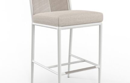 Sabbia Counterstool in white with Echo Ash cushion