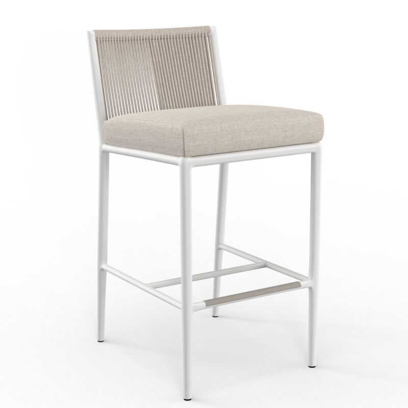Sabbia Counterstool in white with Echo Ash cushion