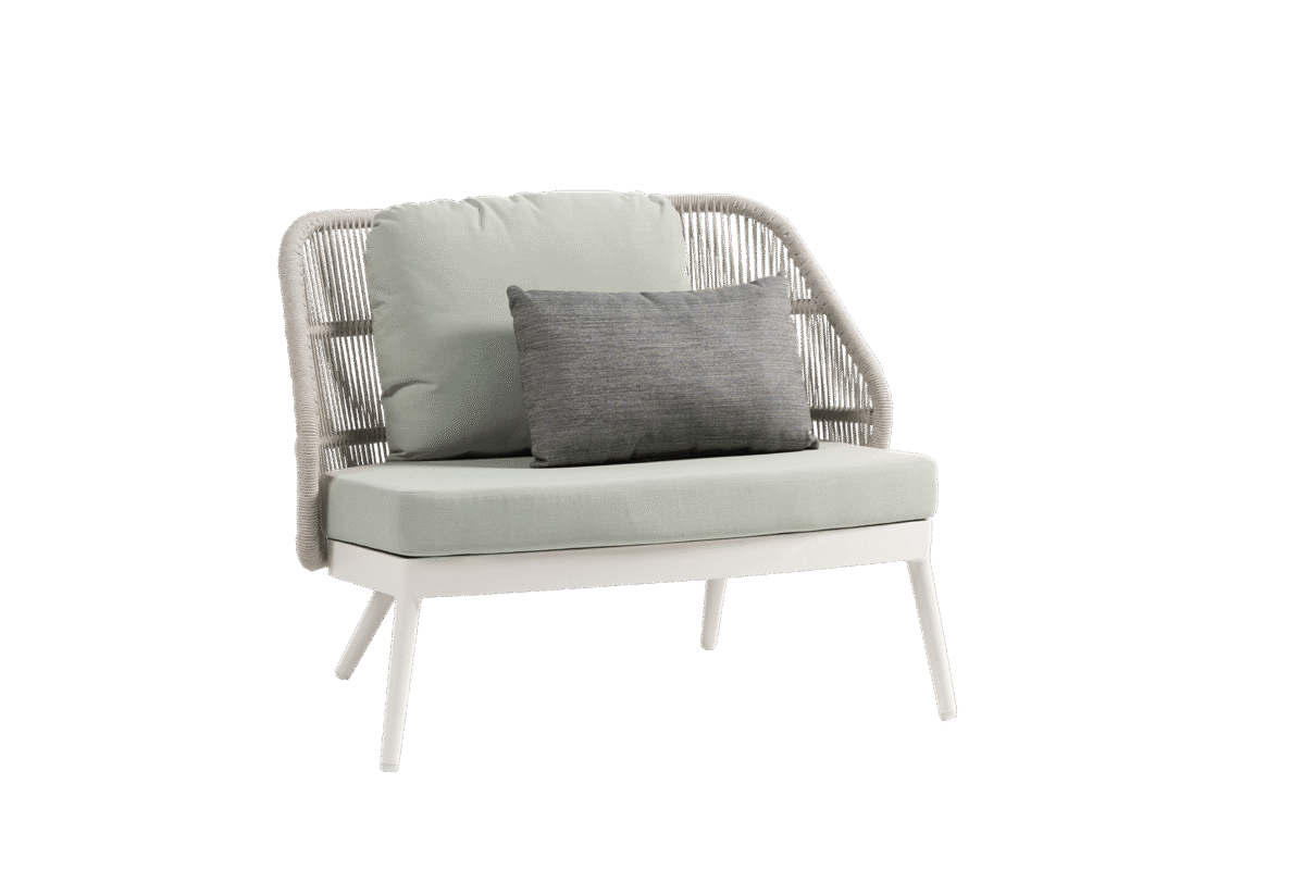 Ratana Las Colinas Matte White oversize lounge chair with Tabloid Cloud cushion