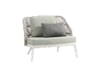 Ratana Las Colinas Matte White oversize lounge chair with Tabloid Cloud cushion