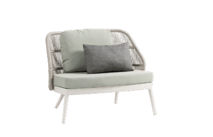 Ratana Las Colinas Matte White oversize lounge chair with Tabloid Cloud cushion