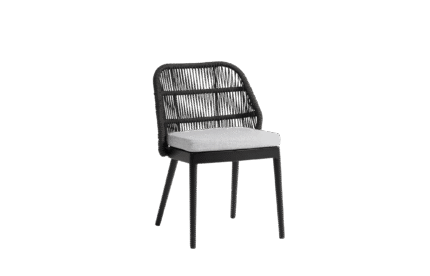 Ratana Las Colinas Charcoal dining chair with Tabloid Cloud cushion