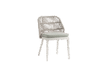 Ratana Las Colinas Matte White dining chair with Tabloid Cloud cushion