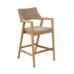 Kingsley Bate Spencer SP19 bar chair in Grade A teak with Willow all-weather wicker